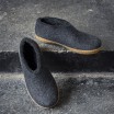 Glerups Felt Rubber Sole Shoe - Charcoal