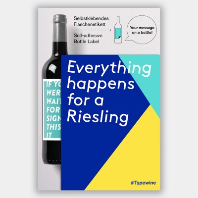 Typewine Wine Bottle Label - Happens For A Riesling