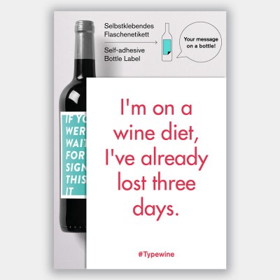 Typewine Wine Bottle Label - Wine Diet