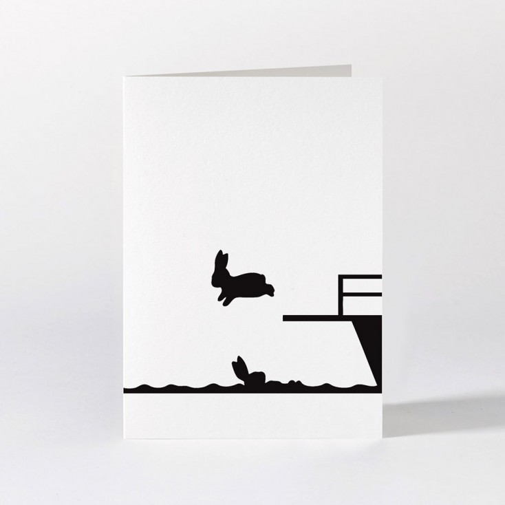 Ham Greeting Card - Diving Rabbit