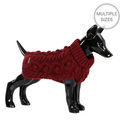 Paikka Knitted Dog Sweater - Burgundy