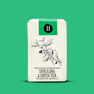 Helleo Olive Oil Soap Bar - Spirulina & Green Tea