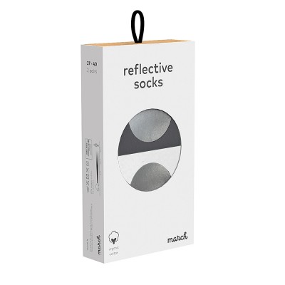 March Reflective Socks - Set of Two - Grey & White