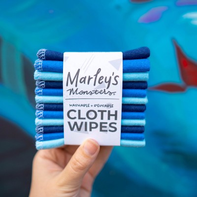 Marley's Monsters Cloth Wipes Set of 12 - Blue