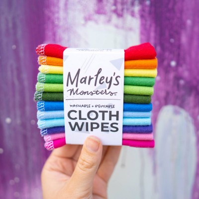 Marley's Monsters Cloth Wipes Set of 12 - Rainbow