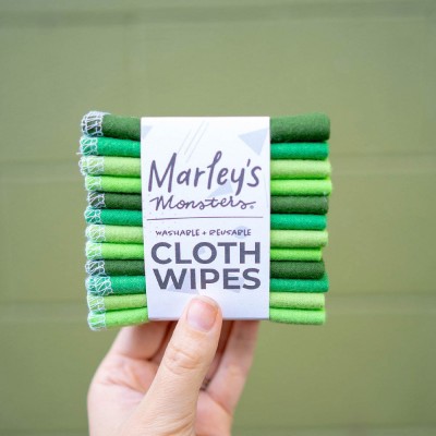 Marley's Monsters Cloth Wipes Set of 12 - Green