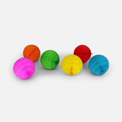 Paper Dreams Honeycomb Ball 5 cm Rainbow - Set of Six