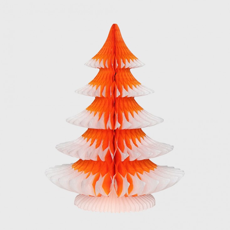 Paper Dreams Snow Tip Christmas Tree 25 cm Bright Orange