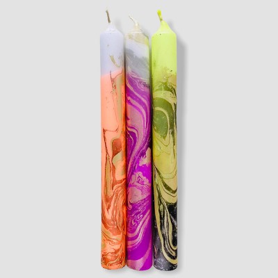 Pink Stories Marbled Candle Trio - Mercury