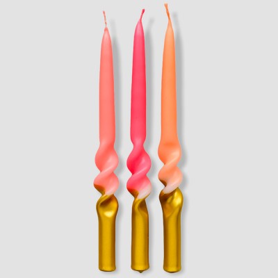 Pink Stories Dip Dye Swirl Candle Trio - Luxury Season