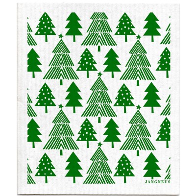 Jangneus Dishcloth - Green Christmas Forest