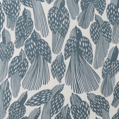 Spira of Sweden Birds Fabric - Dusty Blue