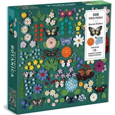 Butterfly Botanica 500 Piece Jigsaw with Shaped Pieces by Galison