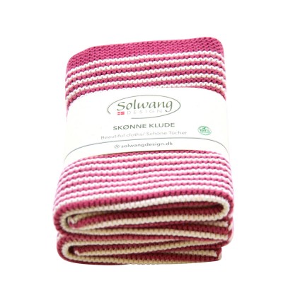 Solwang Cotton Striped Dishcloths - Bordeaux Duo 