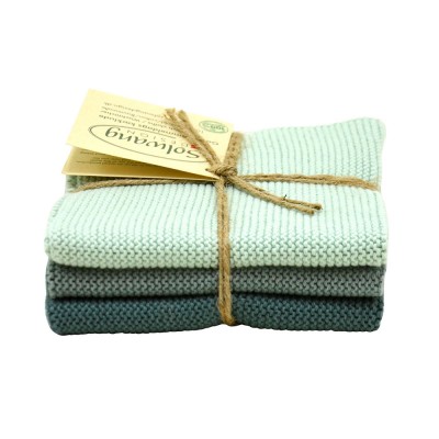 Solwang Organic Cotton Dishcloths - Arctic Green Trio