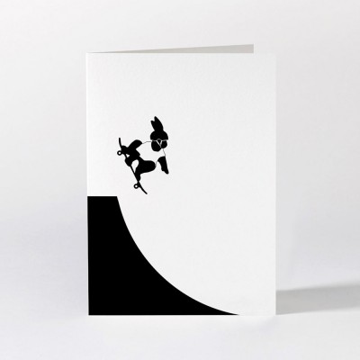 Ham Greeting Card - Skateboarding Rabbit