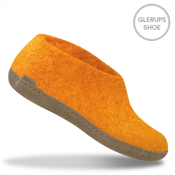 Glerups Felt House Shoe - Orange