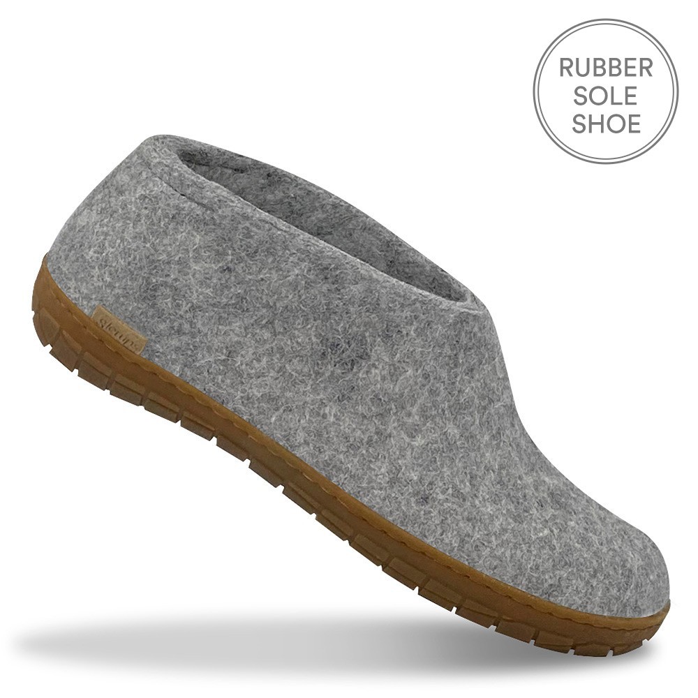 Glerups Felt Rubber Sole Shoe Grey | HUS & HEM