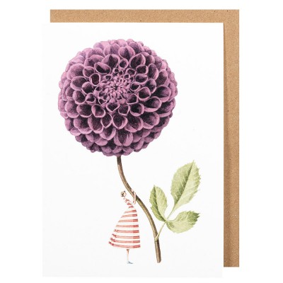 Laura Stoddart Purple Dahlia Greeting Card