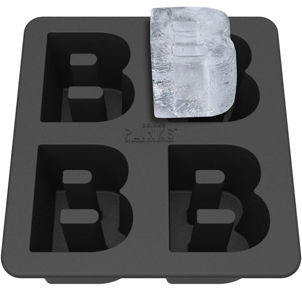 DRINKSPLINKS B Ice Tray and Mega Cube Mold - B Ice Maker Mold - Silicone  Bourbon Ice Cube Tray with Letter B Shaped Ice Cubes - Large Initial B for
