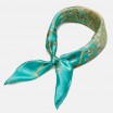 Flora Danica Turquoise Flower Small Silk Scarf