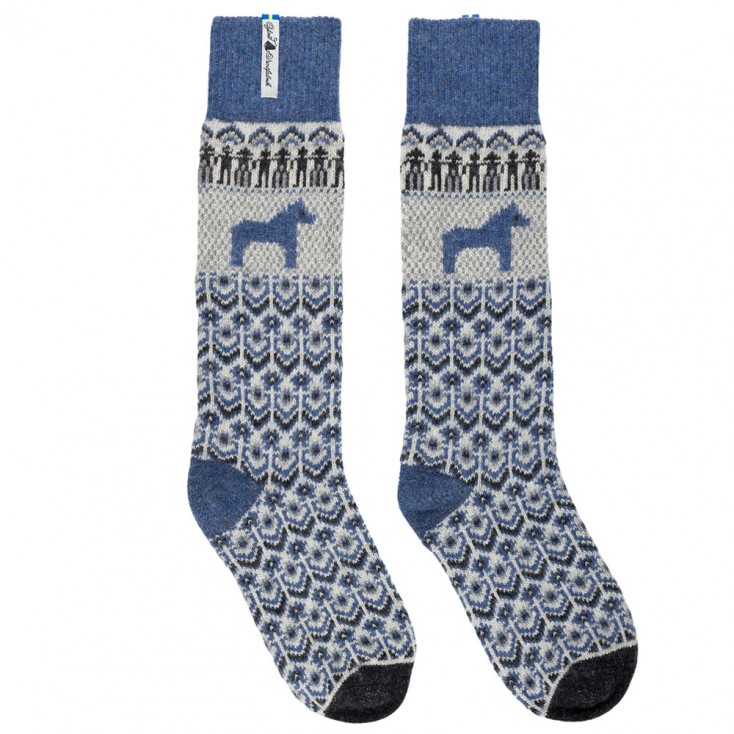 Öjbro Lambswool Swedish Socks - Dalarna Blue