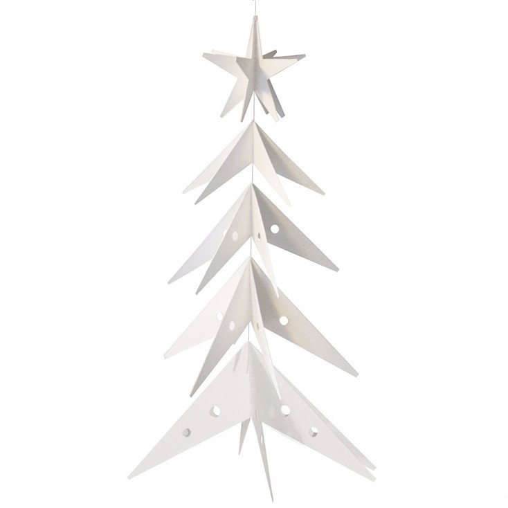 Livingly Large White Star Tree Hanging Decoration
