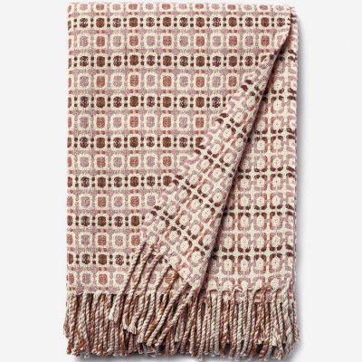 Burel Vintage 1968 Wool Blanket - Dust Pink & Bordeaux