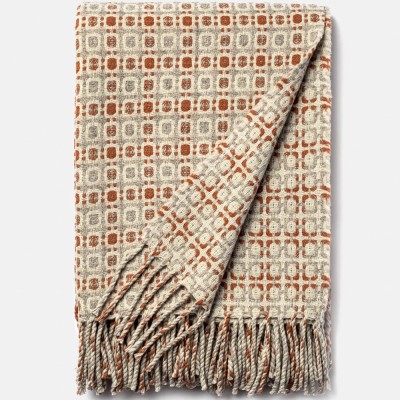 Burel Vintage 1968 Wool Blanket - Beige & Terracotta