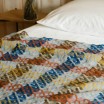 Burel Noor Wool Blanket - Blue & Orange