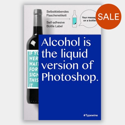Typewine Wine Bottle Label - Liquid Photoshop