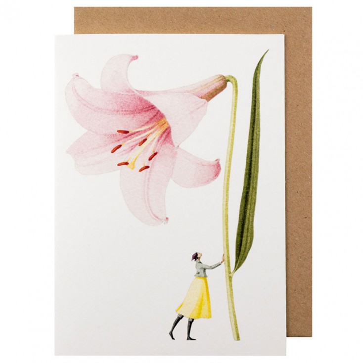 Laura Stoddart Pale Pink Lily Greeting Card