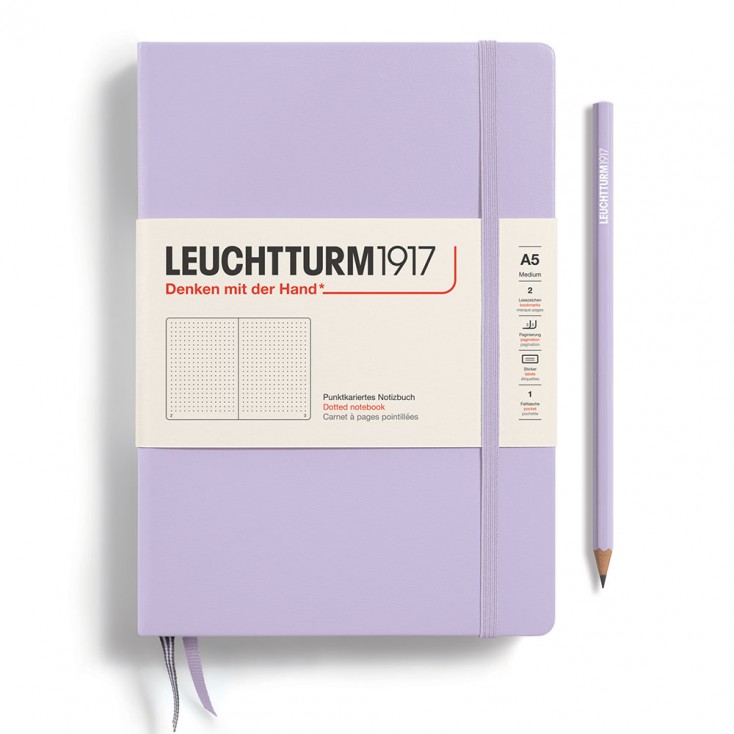 Leuchtturm1917 A5 Dotted Hardcover Notebook - Lilac