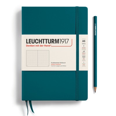 Leuchtturm1917 A5 Dotted Hardcover Notebook - Pacific Green