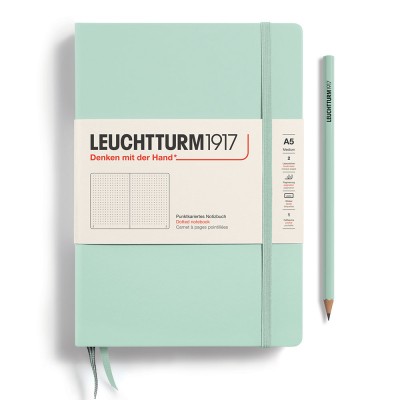 Leuchtturm1917 A5 Dotted Hardcover Notebook - Mint Green