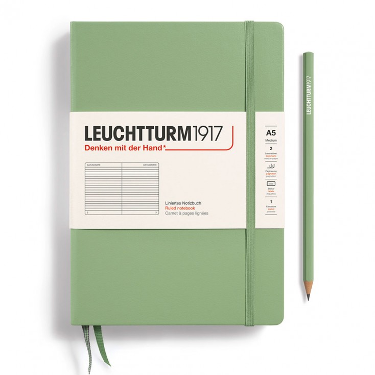 Leuchtturm1917 A5 Ruled Hardcover Notebook - Sage