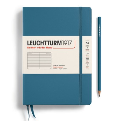 Leuchtturm1917 A5 Ruled Hardcover Notebook - Stone Blue