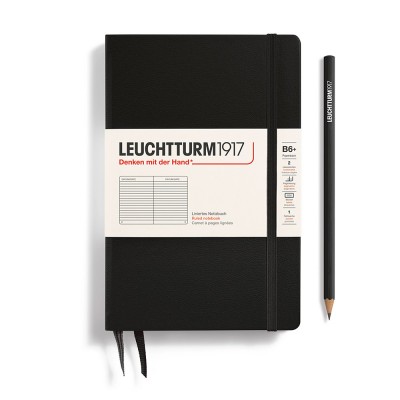 Leuchtturm1917 B6+ Ruled Softcover Notebook - Black