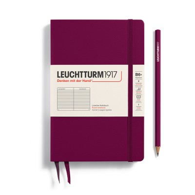 Leuchtturm1917 B6+ Hardcover Ruled Notebook - Port Red