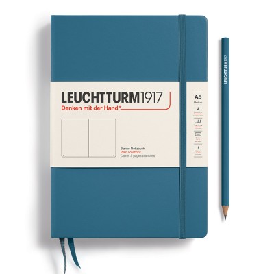 Leuchtturm1917 A5 Hardcover Plain Notebook - Stone Blue