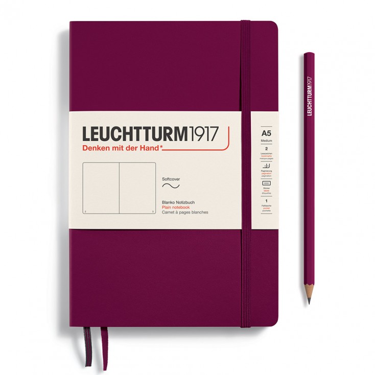 Leuchtturm1917 A5 Hardcover Plain Notebook - Port Red