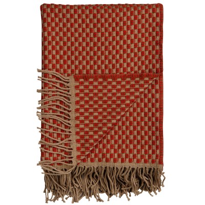Røros Tweed Isak Wool Throw 150 x 210 cm - Red Sumac