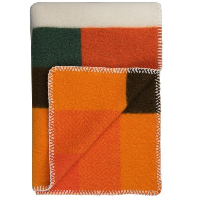 Røros Tweed Mikkel Wool Throw 135 x 200 cm - Orange