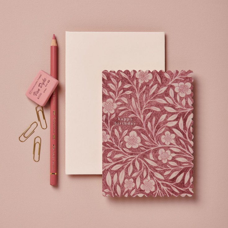 Wanderlust Paper Co. Pink Flora 'Happy Birthday' Card