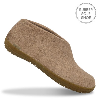Glerups Felted Wool Rubber Sole Shoe - Sand