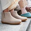 Glerups Felted Wool Rubber Sole Boot - Sand