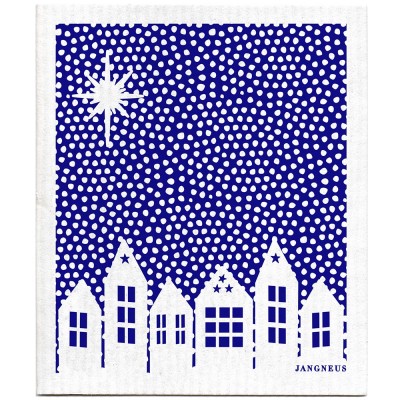 Jangneus Swedish Cellulose Dishcloth - Blue Snow Village
