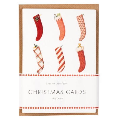 Laura Stoddart Christmas Stockings Cards - Pack of 10