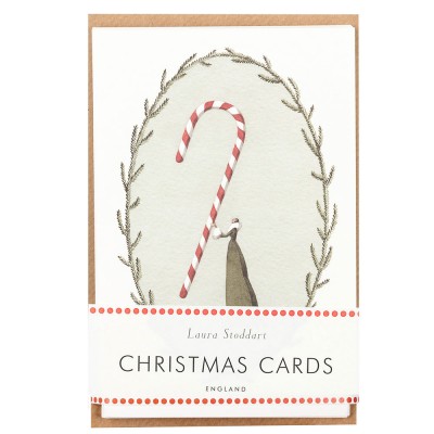 Laura Stoddart Candy Cane Christmas Cards - Pack of 10