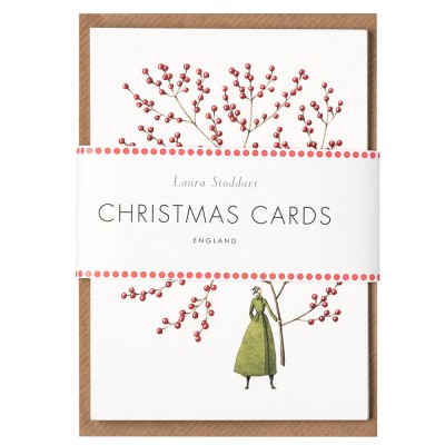 Laura Stoddart Red Berries Christmas Cards - Pack of 10